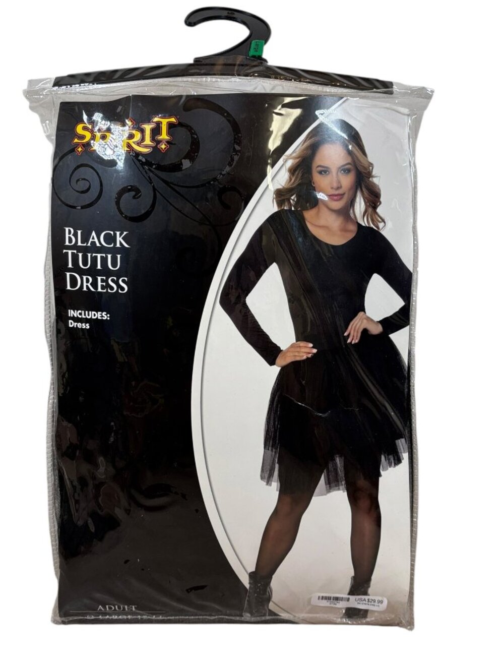Spirit Halloween Black TuTu Dress Costume Womens Large 12-14 Witch Swan